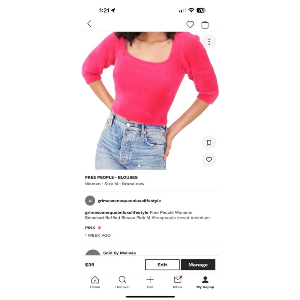 Women's Free People Pink Smocked Blouse Size M NWT